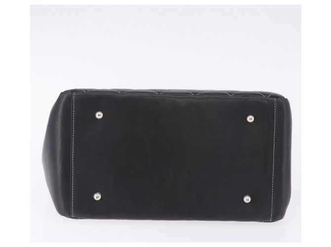 Borsa a mano CHANEL Matelasse con catena in pelle nera e argento CC Auth ka6174SAV Nero - vista 7