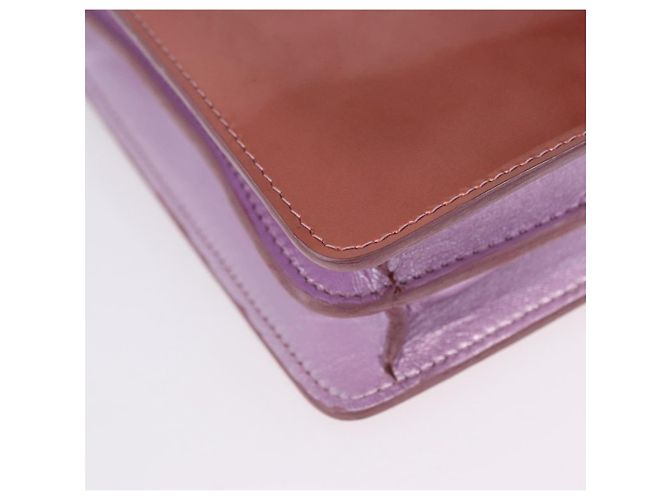 Borsa a tracolla con catena CHANEL Vernice Rosa Argento CC Auth 203084M - vista 15