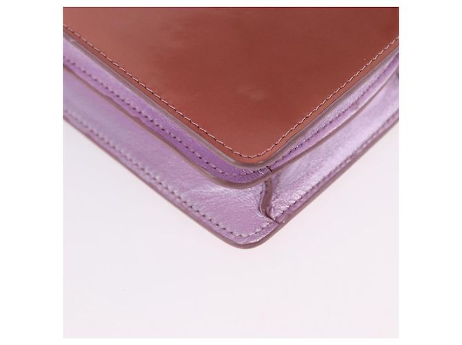 Borsa a tracolla con catena CHANEL Vernice Rosa Argento CC Auth 203084M - vista 17
