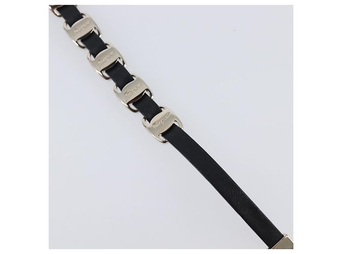 Bracciale Salvatore Ferragamo Vala Pelle Nero Oro Auth SW2868 D'oro - vista 11
