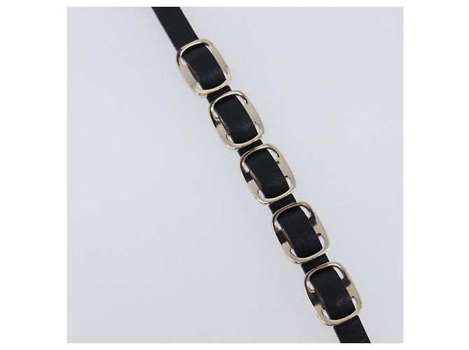 Bracciale Salvatore Ferragamo Vala Pelle Nero Oro Auth SW2868 D'oro - vista 16
