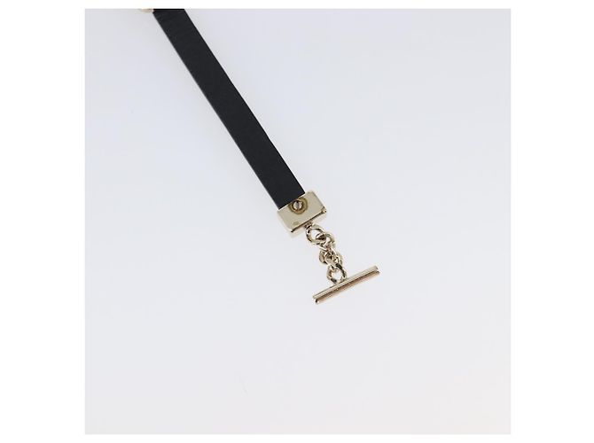 Bracciale Salvatore Ferragamo Vala Pelle Nero Oro Auth SW2868 D'oro - vista 18