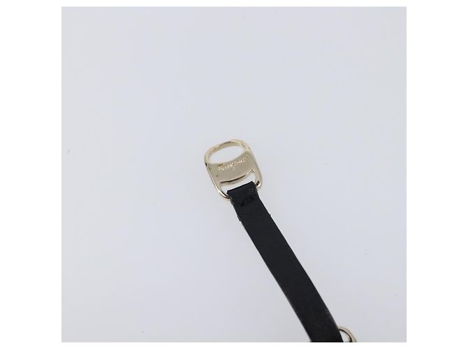 Bracciale Salvatore Ferragamo Vala Pelle Nero Oro Auth SW2868 D'oro - vista 8