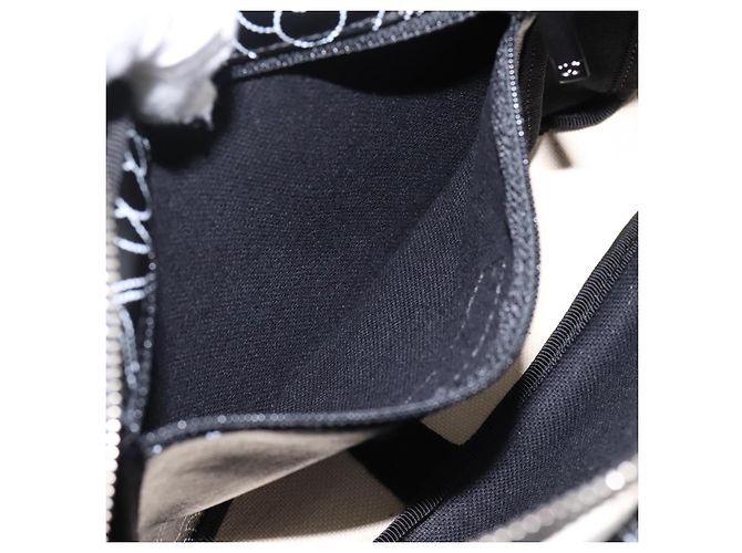 CHANEL Camelia Schultertasche PVC Canvas Schwarz Silber CC Auth 202912SAM - Ansicht 25