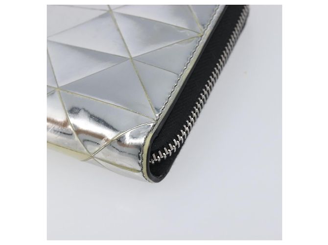 Cartera larga PRADA de cuero Silver Auth 203045 Plata - vista 14