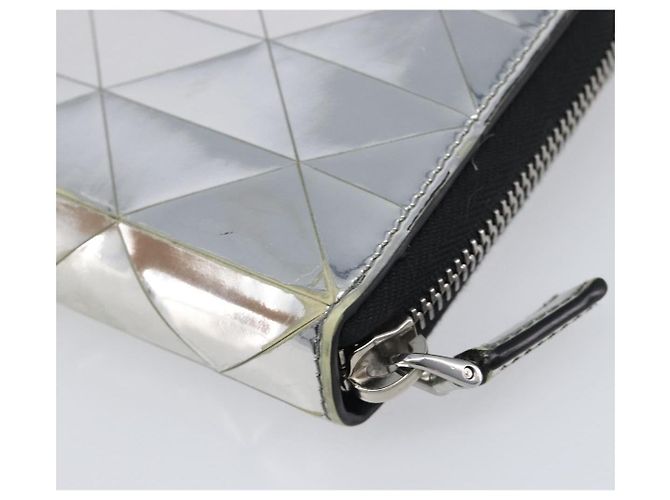 Cartera larga PRADA de cuero Silver Auth 203045 Plata - vista 16