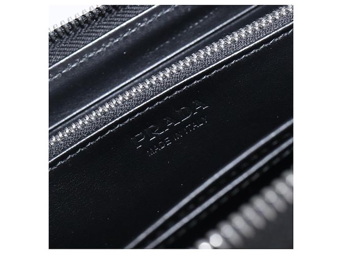 Cartera larga PRADA de cuero Silver Auth 203045 Plata - vista 19