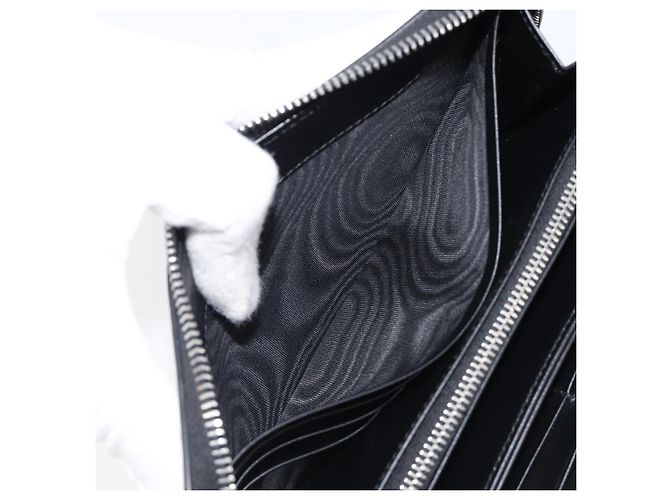 Cartera larga PRADA de cuero Silver Auth 203045 Plata - vista 20