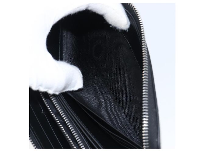 Cartera larga PRADA de cuero Silver Auth 203045 Plata - vista 25