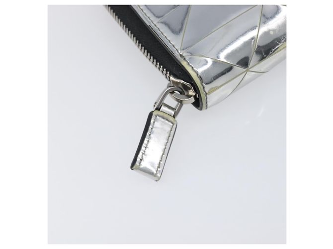 Cartera larga PRADA de cuero Silver Auth 203045 Plata - vista 9