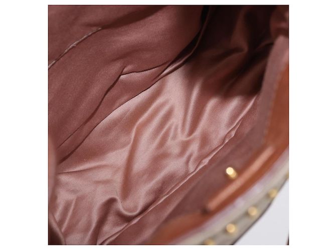 Borsa a tracolla Miu Miu Matelassé con catena in tela beige e oro Auth 202216V - vista 10