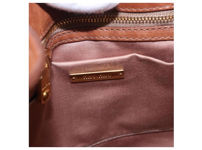 Borsa a tracolla Miu Miu Matelassé con catena in tela beige e oro Auth 202216V - vista 20
