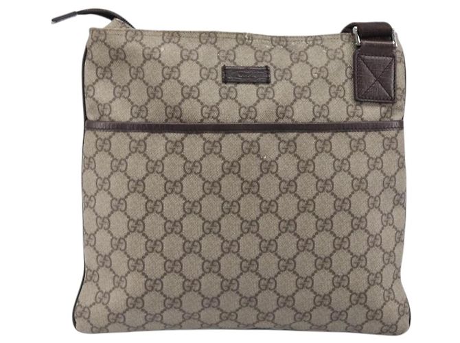 Borsa a spalla GUCCI GG Supreme PVC Beige Silver 141626 Auth 200589 Argento - vista 13