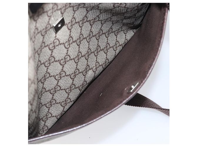 Borsa a spalla GUCCI GG Supreme PVC Beige Silver 141626 Auth 200589 Argento - vista 23