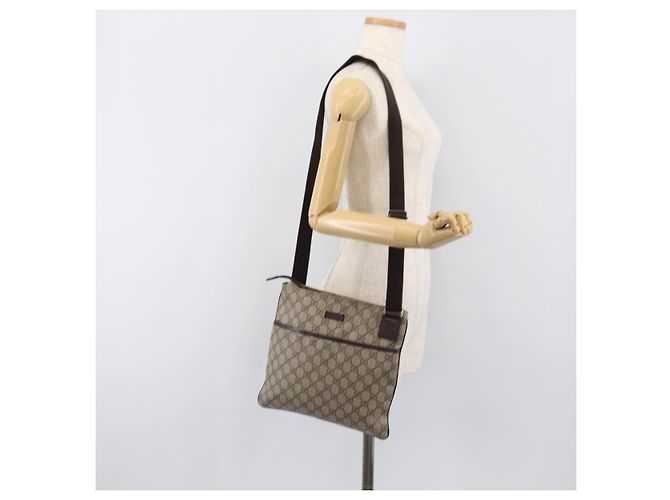 Borsa a spalla GUCCI GG Supreme PVC Beige Silver 141626 Auth 200589 Argento - vista 24