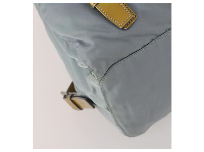 Mochila PRADA Nylon Cinza Prata Auth 197693 Marrom - vista 17