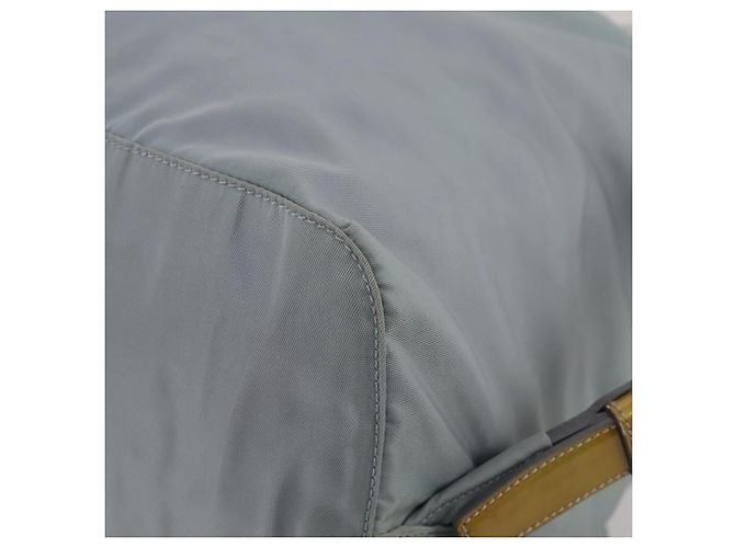 Mochila PRADA Nylon Cinza Prata Auth 197693 Marrom - vista 18