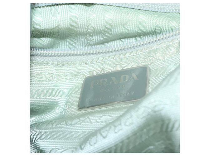 Mochila PRADA Nylon Cinza Prata Auth 197693 Marrom - vista 25