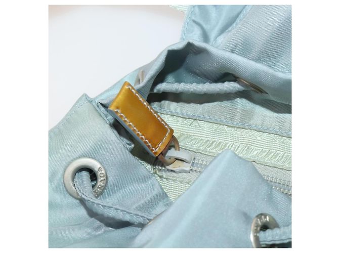 Mochila PRADA Nylon Cinza Prata Auth 197693 Marrom - vista 26