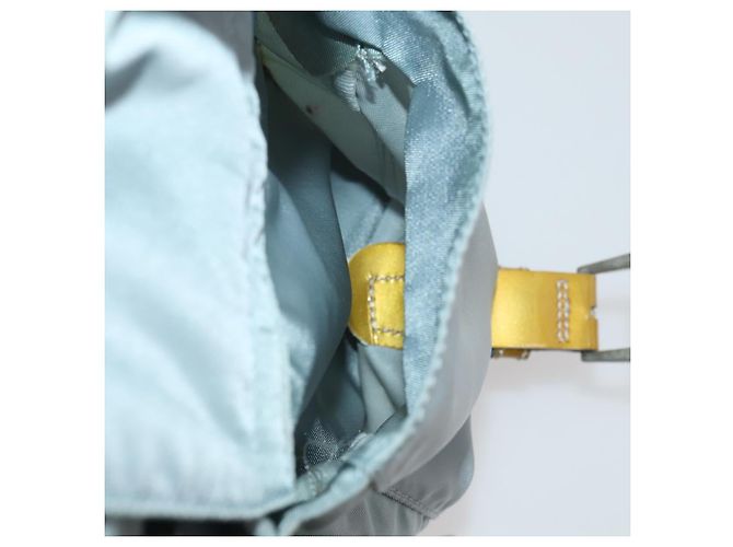 Mochila PRADA Nylon Cinza Prata Auth 197693 Marrom - vista 28