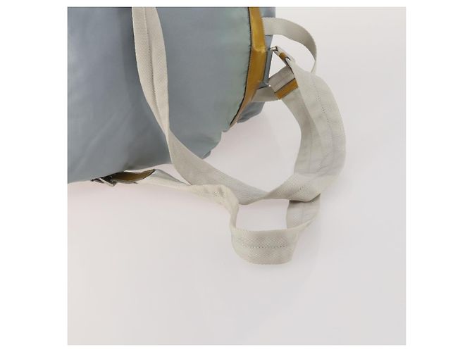 Mochila PRADA Nylon Cinza Prata Auth 197693 Marrom - vista 8