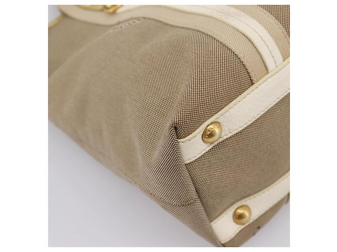 PRADA Handtasche Jacquard Beige Gold Auth 202467 Golden - Ansicht 14