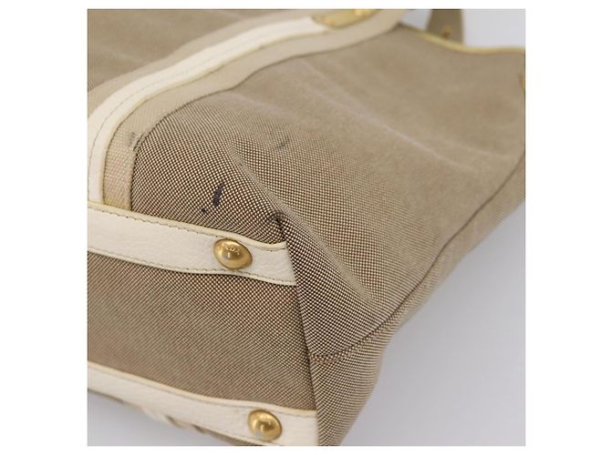 PRADA Handtasche Jacquard Beige Gold Auth 202467 Golden - Ansicht 15