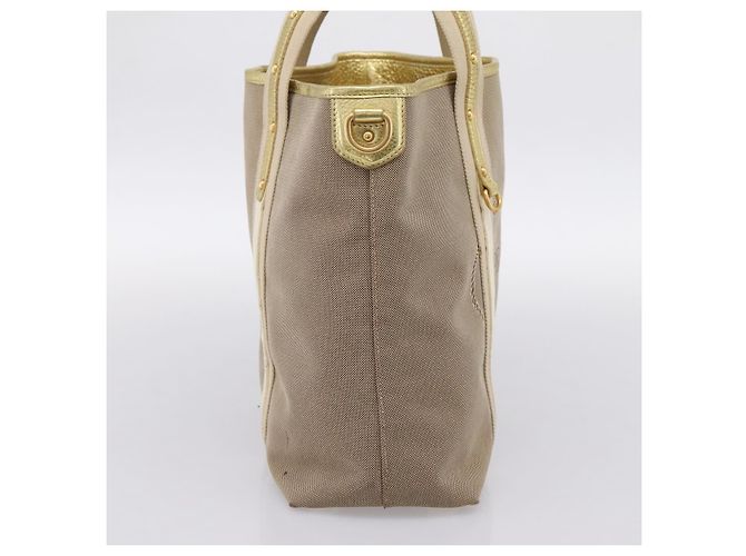 PRADA Handtasche Jacquard Beige Gold Auth 202467 Golden - Ansicht 3