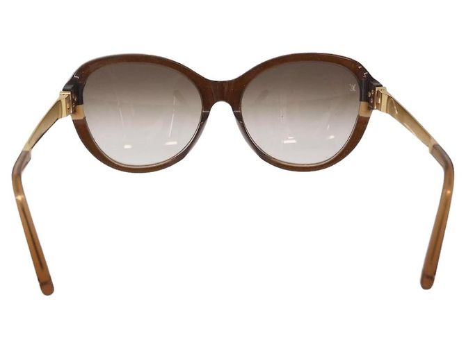 LOUIS VUITTON Gafas de sol Petit Spson Cateye plastic Gold Z0487E LV Auth bs36891 Dorado - vista 2