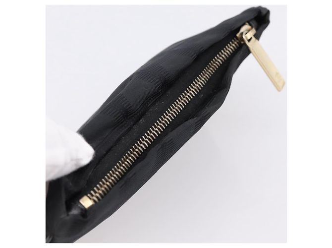 CHANEL New Travel Line Pouch Canvas Black Gold CC Auth 203320 Negro Dorado - vista 5