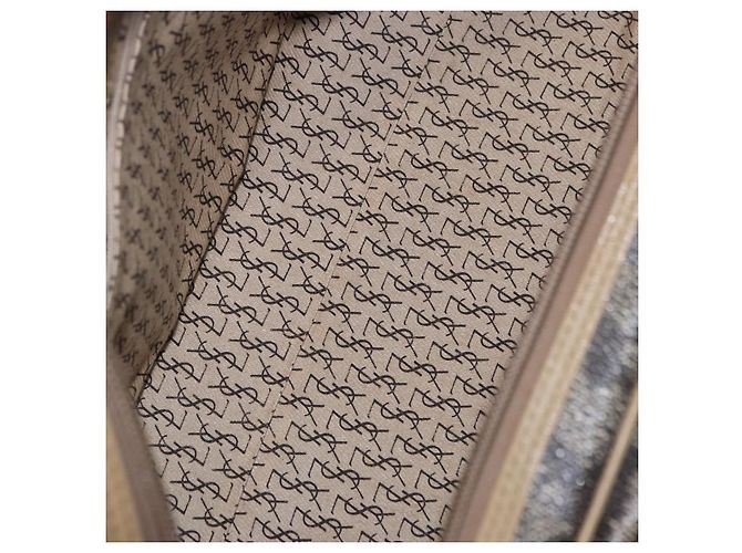 Autre Marque Borsa a mano SAINT LAURENT PVC Pelle Nero Beige Auth 201308 - vista 11