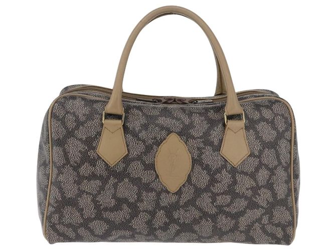 Autre Marque Borsa a mano SAINT LAURENT PVC Pelle Nero Beige Auth 201308 - vista 13