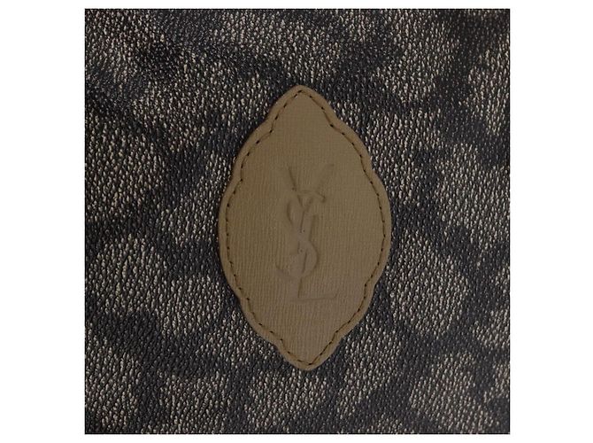Autre Marque Borsa a mano SAINT LAURENT PVC Pelle Nero Beige Auth 201308 - vista 18