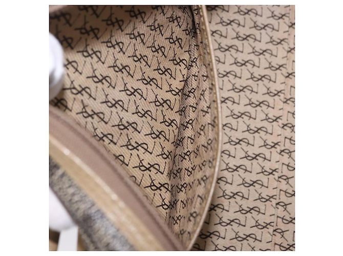 Autre Marque Borsa a mano SAINT LAURENT PVC Pelle Nero Beige Auth 201308 - vista 21