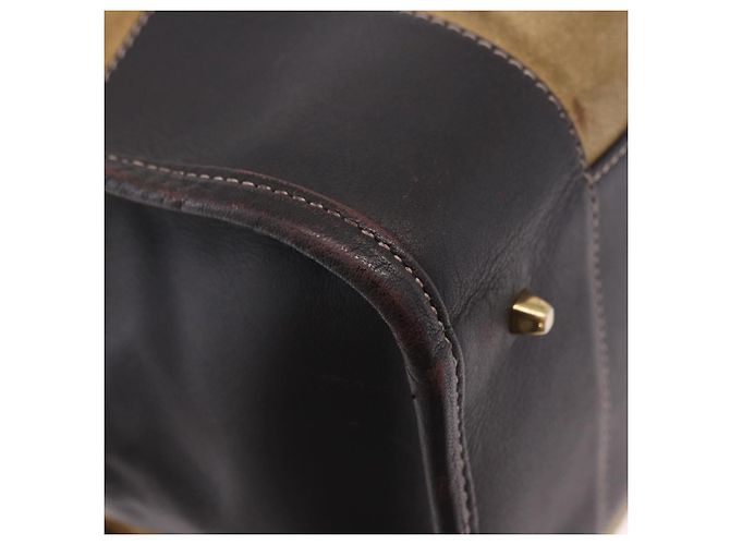 Borsa a mano LOEWE Amazona 32 in camoscio beige tono oro Auth ka6134 - vista 16