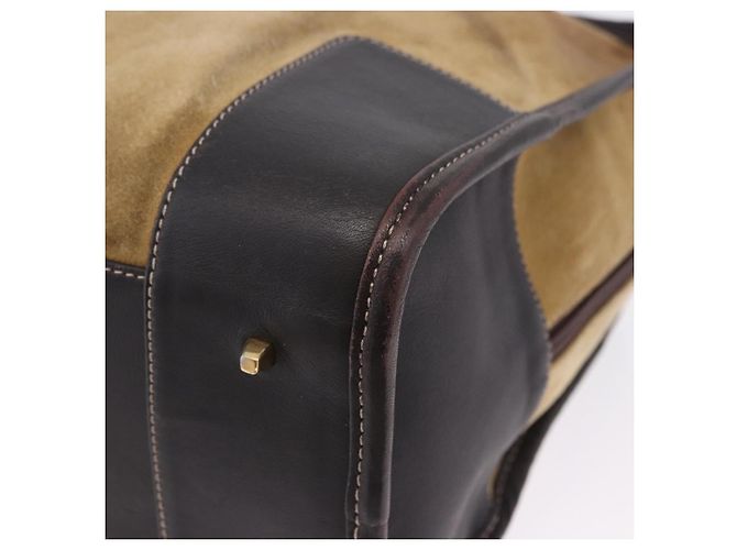 Borsa a mano LOEWE Amazona 32 in camoscio beige tono oro Auth ka6134 - vista 17
