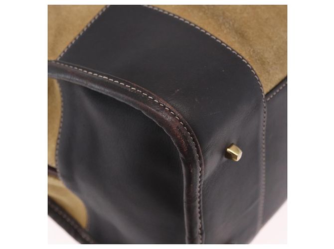 Borsa a mano LOEWE Amazona 32 in camoscio beige tono oro Auth ka6134 - vista 18