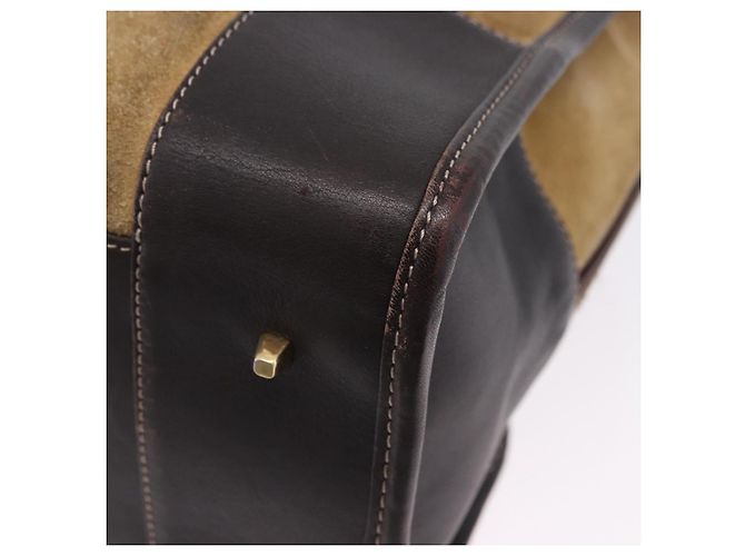 Borsa a mano LOEWE Amazona 32 in camoscio beige tono oro Auth ka6134 - vista 19