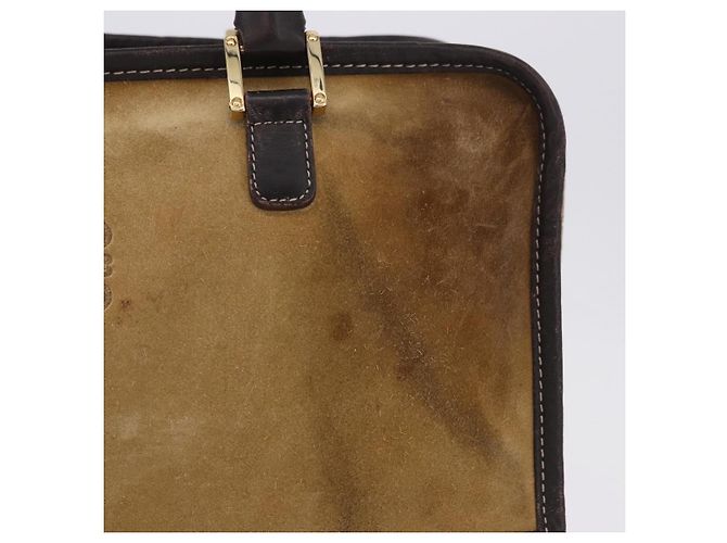 Borsa a mano LOEWE Amazona 32 in camoscio beige tono oro Auth ka6134 - vista 2