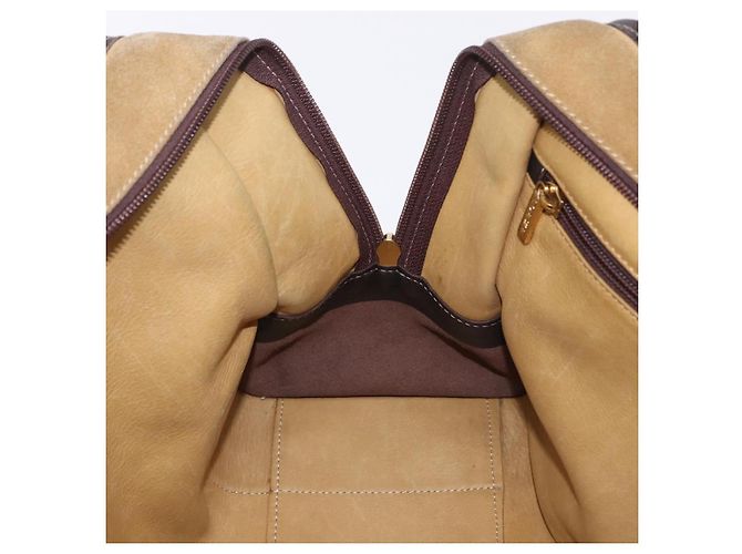 Borsa a mano LOEWE Amazona 32 in camoscio beige tono oro Auth ka6134 - vista 23