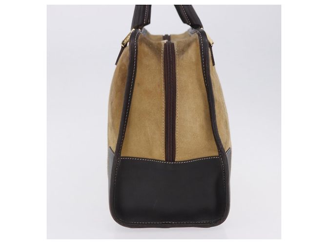 Borsa a mano LOEWE Amazona 32 in camoscio beige tono oro Auth ka6134 - vista 4