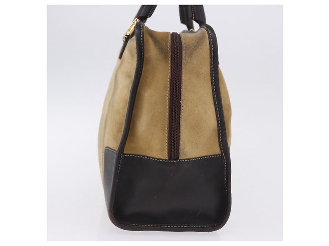 Borsa a mano LOEWE Amazona 32 in camoscio beige tono oro Auth ka6134 - vista 5