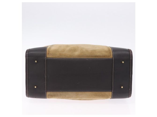 Borsa a mano LOEWE Amazona 32 in camoscio beige tono oro Auth ka6134 - vista 6