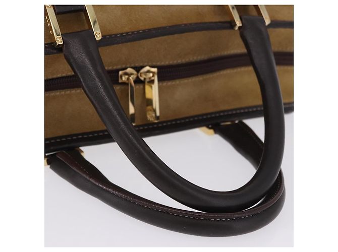 Borsa a mano LOEWE Amazona 32 in camoscio beige tono oro Auth ka6134 - vista 8