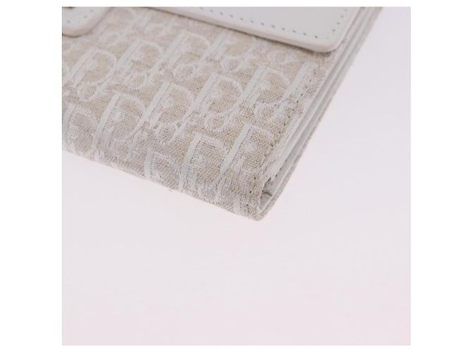 Christian Dior Trotter Canvas Langbrieftasche Beige Silver Auth 201131V Silber - Ansicht 15