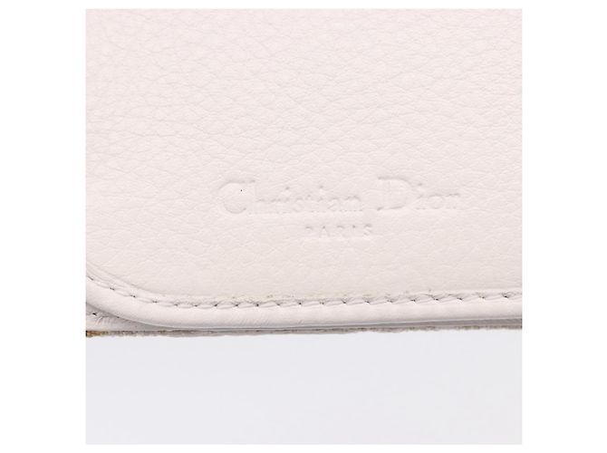 Christian Dior Trotter Canvas Langbrieftasche Beige Silver Auth 201131V Silber - Ansicht 21