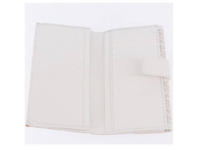 Christian Dior Trotter Canvas Langbrieftasche Beige Silver Auth 201131V Silber - Ansicht 8