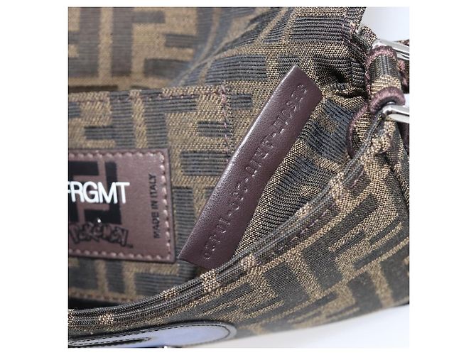 FENDI x FRGMT x POKEMON Mamma Baguette Dratini Zucca Brown 8BS017 Auth 167553SM Marrone Argento - vista 11
