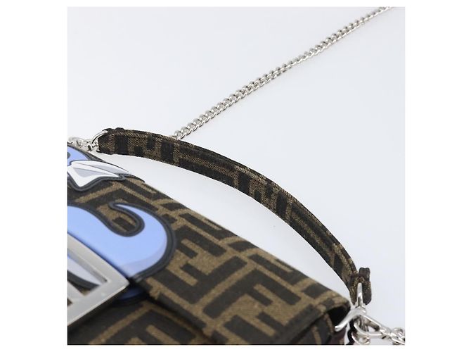 FENDI x FRGMT x POKEMON Mamma Baguette Dratini Zucca Brown 8BS017 Auth 167553SM Marrone Argento - vista 14