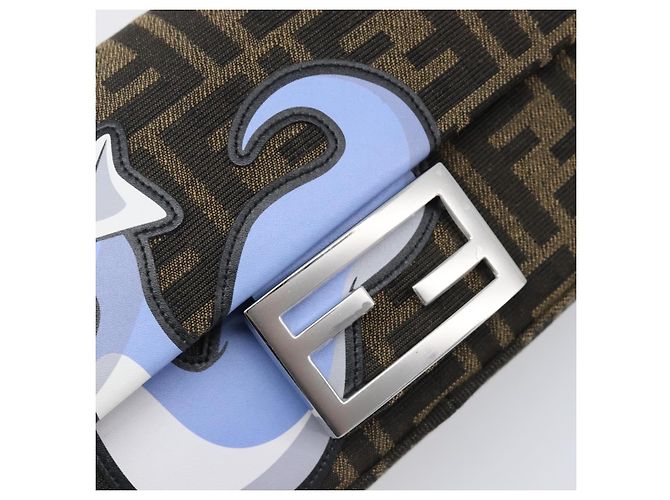 FENDI x FRGMT x POKEMON Mamma Baguette Dratini Zucca Brown 8BS017 Auth 167553SM Marrone Argento - vista 21